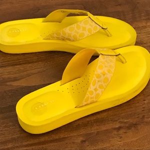 Cute Yellow coach sandals